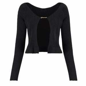 Jacquemus Black Ribbed Crop Top